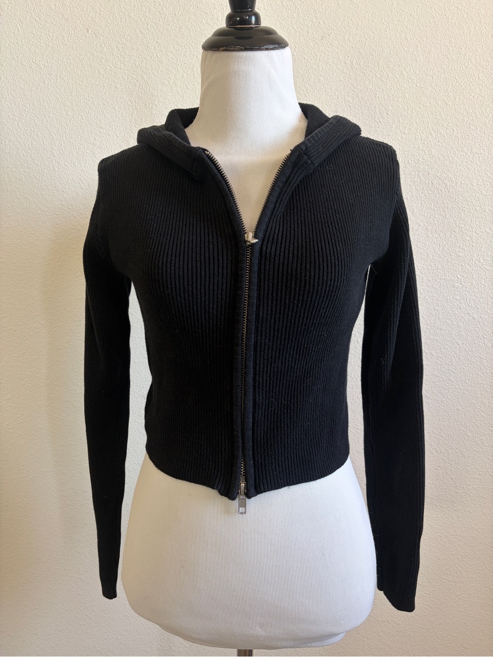 Brandy Melville Black Ribbed Sweater Top